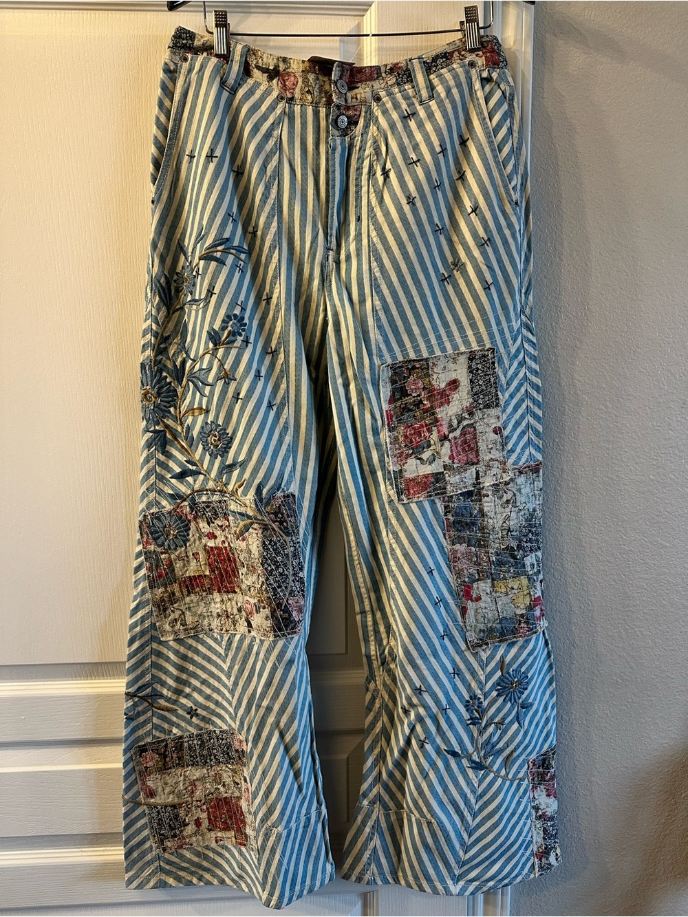 Free People Runyon Patched Craft Pants NWT Size 10 - Picture 2 of 5